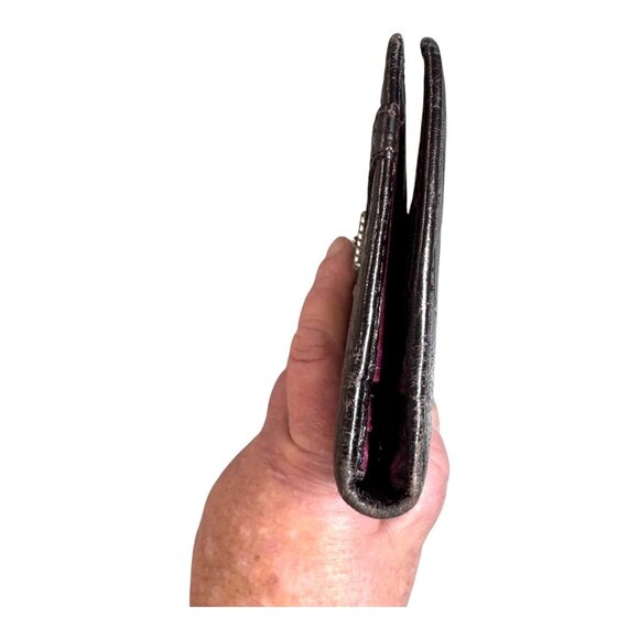 Brighton Card Folio Organizer Long Wallet Croc Embossed Brown Leather READ - Picture 8 of 12